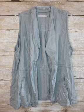 Sleeveless Drape Front Utility Vest, 2X